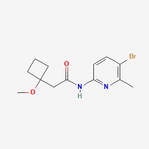 molecular formula C13H17BrN2O2 B6644761 N-(5-bromo-6-methylpyridin-2-yl)-2-(1-methoxycyclobutyl)acetamide 
