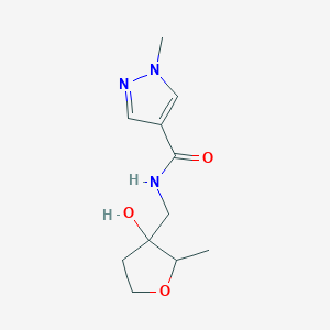 molecular formula C11H17N3O3 B6644903 N-[(3-hydroxy-2-methyloxolan-3-yl)methyl]-1-methylpyrazole-4-carboxamide 