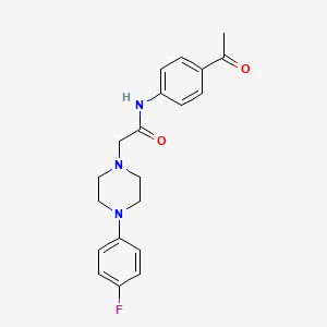 molecular formula C20H22FN3O2 B6645135 N-(4-acetylphenyl)-2-[4-(4-fluorophenyl)piperazin-1-yl]acetamide 