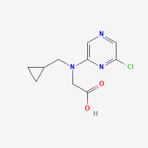 molecular formula C10H12ClN3O2 B6645212 2-[(6-Chloropyrazin-2-yl)-(cyclopropylmethyl)amino]acetic acid 