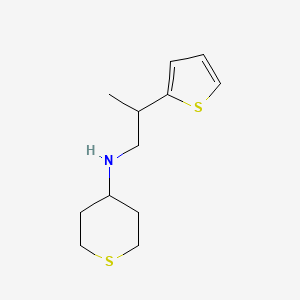 molecular formula C12H19NS2 B6647583 N-(2-thiophen-2-ylpropyl)thian-4-amine 