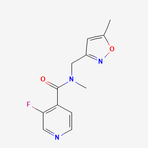 molecular formula C12H12FN3O2 B6647624 3-fluoro-N-methyl-N-[(5-methyl-1,2-oxazol-3-yl)methyl]pyridine-4-carboxamide 
