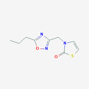 molecular formula C9H11N3O2S B6647629 3-[(5-Propyl-1,2,4-oxadiazol-3-yl)methyl]-1,3-thiazol-2-one 