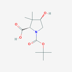 molecular formula C12H21NO5 B066477 (4S)-1-(tert-Butoxycarbonyl)-4-hydroxy-3,3-dimethyl-L-proline CAS No. 174060-99-2