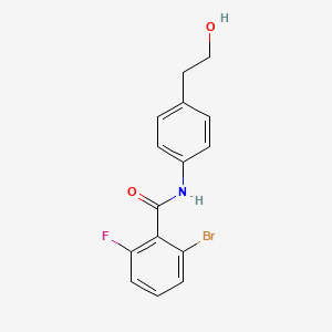 molecular formula C15H13BrFNO2 B6647999 2-bromo-6-fluoro-N-[4-(2-hydroxyethyl)phenyl]benzamide 