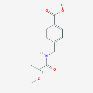 molecular formula C12H15NO4 B6648028 4-[(2-Methoxypropanoylamino)methyl]benzoic acid 