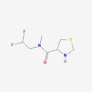 molecular formula C7H12F2N2OS B6648148 N-(2,2-difluoroethyl)-N-methyl-1,3-thiazolidine-4-carboxamide 