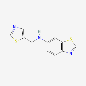 molecular formula C11H9N3S2 B6648279 N-(1,3-thiazol-5-ylmethyl)-1,3-benzothiazol-6-amine 