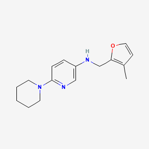 molecular formula C16H21N3O B6648310 N-[(3-methylfuran-2-yl)methyl]-6-piperidin-1-ylpyridin-3-amine 