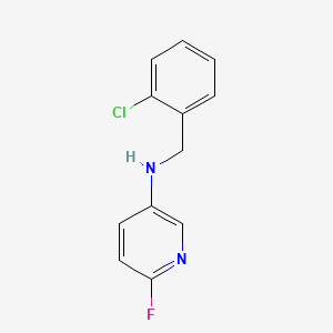 molecular formula C12H10ClFN2 B6648356 N-[(2-chlorophenyl)methyl]-6-fluoropyridin-3-amine 