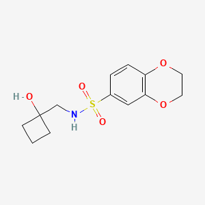 molecular formula C13H17NO5S B6648390 N-[(1-hydroxycyclobutyl)methyl]-2,3-dihydro-1,4-benzodioxine-6-sulfonamide 