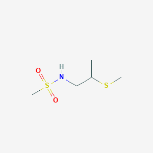 molecular formula C5H13NO2S2 B6648417 N-(2-methylsulfanylpropyl)methanesulfonamide 