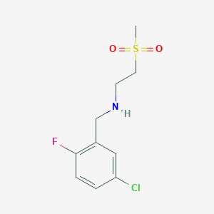 molecular formula C10H13ClFNO2S B6648436 N-[(5-chloro-2-fluorophenyl)methyl]-2-methylsulfonylethanamine 