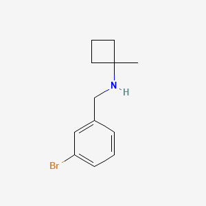 molecular formula C12H16BrN B6648442 N-[(3-bromophenyl)methyl]-1-methylcyclobutan-1-amine 