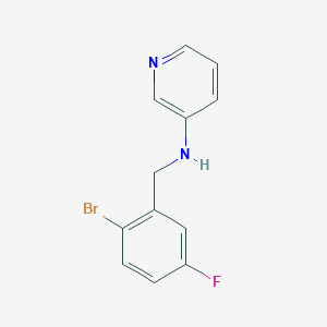 molecular formula C12H10BrFN2 B6648541 N-[(2-bromo-5-fluorophenyl)methyl]pyridin-3-amine 