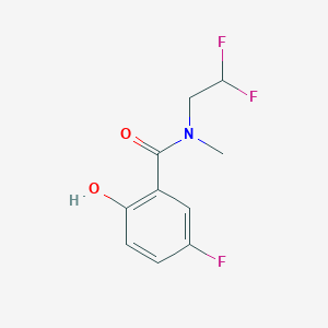 molecular formula C10H10F3NO2 B6648566 N-(2,2-difluoroethyl)-5-fluoro-2-hydroxy-N-methylbenzamide 