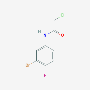 molecular formula C8H6BrClFNO B6648665 N-(3-bromo-4-fluorophenyl)-2-chloroacetamide 
