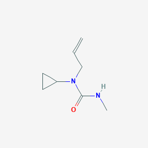 molecular formula C8H14N2O B6648709 1-Cyclopropyl-3-methyl-1-prop-2-enylurea 
