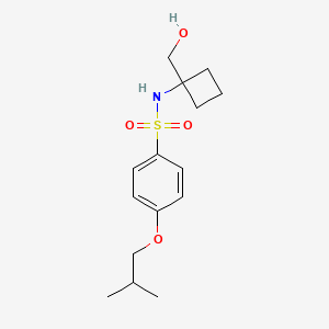 molecular formula C15H23NO4S B6648768 N-[1-(hydroxymethyl)cyclobutyl]-4-(2-methylpropoxy)benzenesulfonamide 