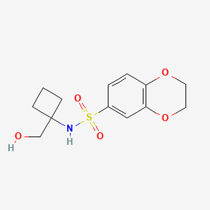 molecular formula C13H17NO5S B6648770 N-[1-(hydroxymethyl)cyclobutyl]-2,3-dihydro-1,4-benzodioxine-6-sulfonamide 
