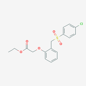 molecular formula C17H17ClO5S B066488 Ethyl 2-[2-[(4-chlorophenyl)sulfonylmethyl]phenoxy]acetate CAS No. 175202-86-5