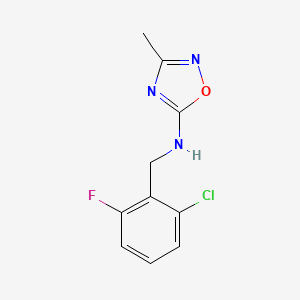 molecular formula C10H9ClFN3O B6648877 N-[(2-chloro-6-fluorophenyl)methyl]-3-methyl-1,2,4-oxadiazol-5-amine 