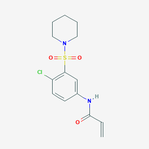 molecular formula C14H17ClN2O3S B6648965 N-(4-chloro-3-piperidin-1-ylsulfonylphenyl)prop-2-enamide 