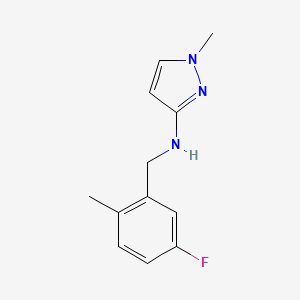 molecular formula C12H14FN3 B6648971 N-[(5-fluoro-2-methylphenyl)methyl]-1-methylpyrazol-3-amine 