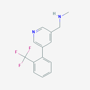 molecular formula C14H13F3N2 B6649128 N-methyl-1-[5-[2-(trifluoromethyl)phenyl]pyridin-3-yl]methanamine 