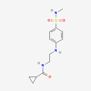molecular formula C13H19N3O3S B6649215 N-[2-[4-(methylsulfamoyl)anilino]ethyl]cyclopropanecarboxamide 