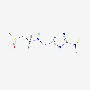molecular formula C11H22N4OS B6649259 N,N,1-trimethyl-5-[(1-methylsulfinylpropan-2-ylamino)methyl]imidazol-2-amine 