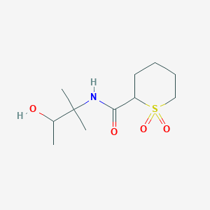 molecular formula C11H21NO4S B6649398 N-(3-hydroxy-2-methylbutan-2-yl)-1,1-dioxothiane-2-carboxamide 
