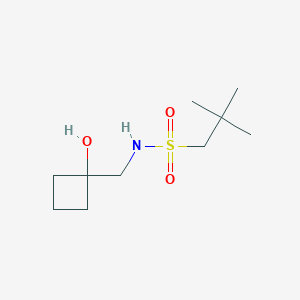 molecular formula C10H21NO3S B6649421 N-[(1-hydroxycyclobutyl)methyl]-2,2-dimethylpropane-1-sulfonamide 