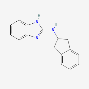 molecular formula C16H15N3 B6649509 (1H-Benzoimidazol-2-yl)indan-2-ylamine 