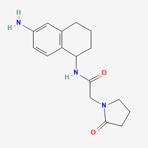 molecular formula C16H21N3O2 B6649588 N-(6-amino-1,2,3,4-tetrahydronaphthalen-1-yl)-2-(2-oxopyrrolidin-1-yl)acetamide 