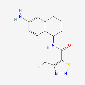molecular formula C15H18N4OS B6649605 N-(6-amino-1,2,3,4-tetrahydronaphthalen-1-yl)-4-ethylthiadiazole-5-carboxamide 