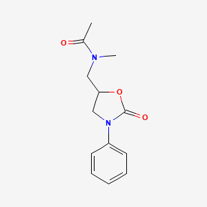 molecular formula C13H16N2O3 B6649744 N-methyl-N-[(2-oxo-3-phenyl-1,3-oxazolidin-5-yl)methyl]acetamide 