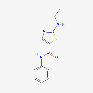 molecular formula C12H13N3OS B6649755 2-(ethylamino)-N-phenyl-1,3-thiazole-5-carboxamide 