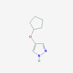 molecular formula C8H12N2O B6649848 4-(cyclopentyloxy)-1H-pyrazole 