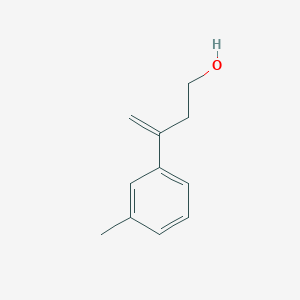 molecular formula C11H14O B6649867 3-(3-Methylphenyl)but-3-en-1-ol 