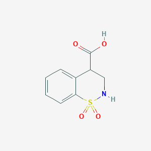 molecular formula C9H9NO4S B6649870 1,1-dioxo-3,4-dihydro-2H-1lambda6,2-benzothiazine-4-carboxylic acid 