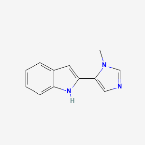 molecular formula C12H11N3 B6650005 1-Methyl-5-(1H-indole-2-yl)-1H-imidazole 