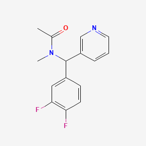 molecular formula C15H14F2N2O B6650093 N-[(3,4-difluorophenyl)-pyridin-3-ylmethyl]-N-methylacetamide 
