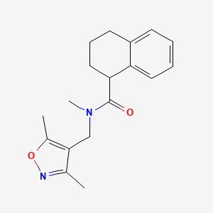molecular formula C18H22N2O2 B6650134 N-[(3,5-dimethyl-1,2-oxazol-4-yl)methyl]-N-methyl-1,2,3,4-tetrahydronaphthalene-1-carboxamide 