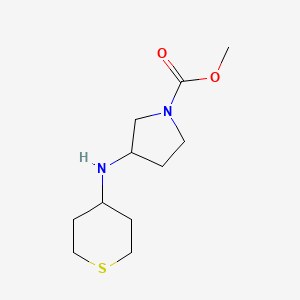 molecular formula C11H20N2O2S B6650191 Methyl 3-(thian-4-ylamino)pyrrolidine-1-carboxylate 