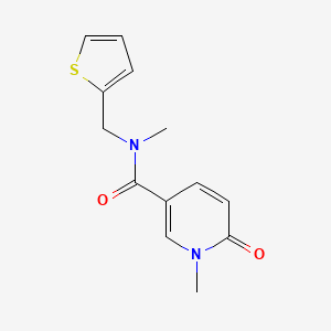 molecular formula C13H14N2O2S B6650241 N,1-dimethyl-6-oxo-N-(thiophen-2-ylmethyl)pyridine-3-carboxamide 