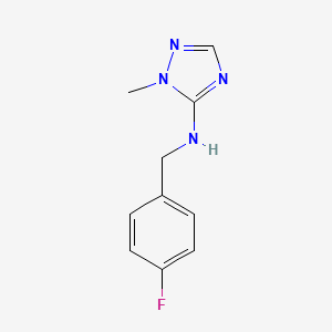 molecular formula C10H11FN4 B6650259 N-[(4-fluorophenyl)methyl]-2-methyl-1,2,4-triazol-3-amine 