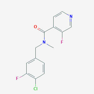 molecular formula C14H11ClF2N2O B6650277 N-[(4-chloro-3-fluorophenyl)methyl]-3-fluoro-N-methylpyridine-4-carboxamide 
