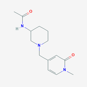 molecular formula C14H21N3O2 B6650280 N-[1-[(1-methyl-2-oxopyridin-4-yl)methyl]piperidin-3-yl]acetamide 