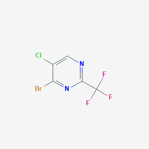 molecular formula C5HBrClF3N2 B6650351 4-Bromo-5-chloro-2-(trifluoromethyl)pyrimidine 